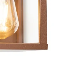 QAZQA Industrielle Wandleuchte rostbraun 38 cm 2-flammig IP44 - Charlois