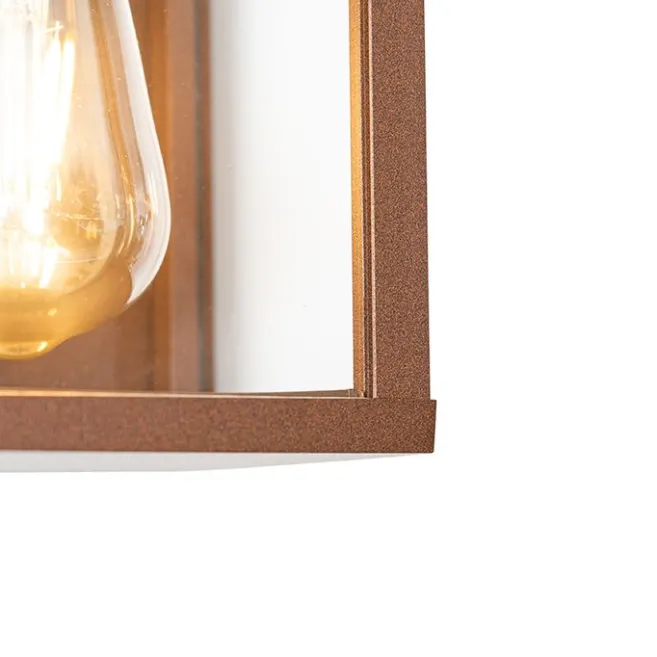 QAZQA Industrielle Wandleuchte rostbraun 38 cm 2-flammig IP44 - Charlois