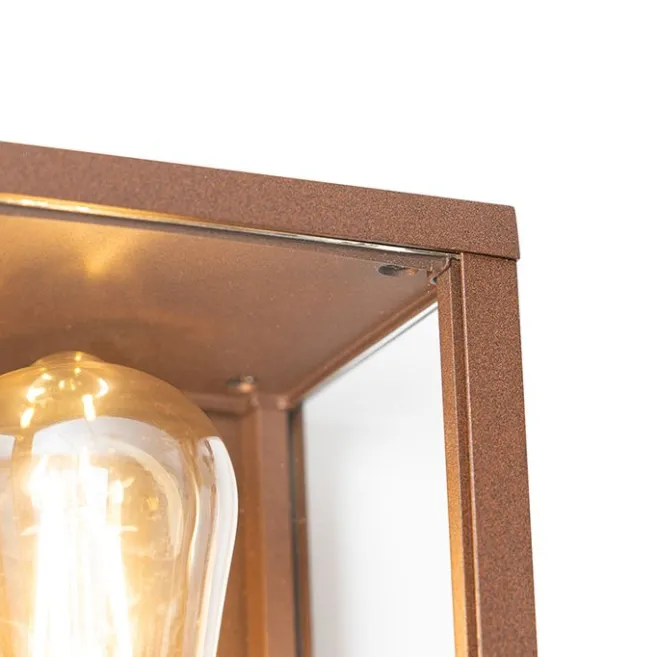 QAZQA Industrielle Wandleuchte rostbraun 38 cm 2-flammig IP44 - Charlois