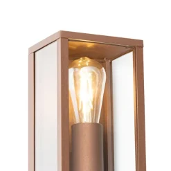 QAZQA Industrielle Wandleuchte rostbraun 38 cm 2-flammig IP44 - Charlois