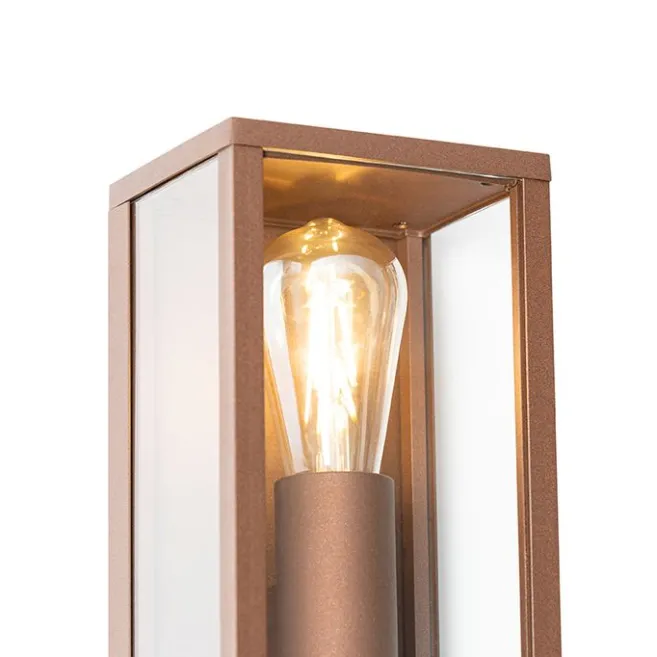 QAZQA Industrielle Wandleuchte rostbraun 38 cm 2-flammig IP44 - Charlois