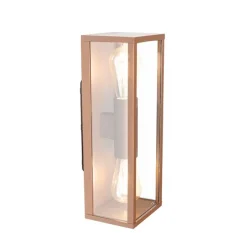 QAZQA Industrielle Wandleuchte rostbraun 38 cm 2-flammig IP44 - Charlois