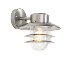 QAZQA Industrielle Wandleuchte Stahl IP44 - Shell