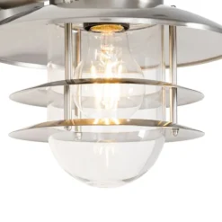 QAZQA Industrielle Wandleuchte Stahl IP44 - Shell