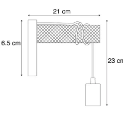 QAZQA Industrielle Wandleuchte schwarz mit Holz - Gallow