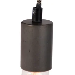 QAZQA Industrielle Wandleuchte schwarz mit Holz - Gallow