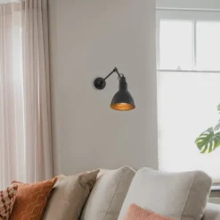 QAZQA Industrielle Wandleuchte schwarz verstellbar - Wye