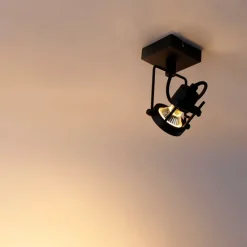 QAZQA Industrieller Deckenspot schwarz verstellbar GU10 50mm - Suplux