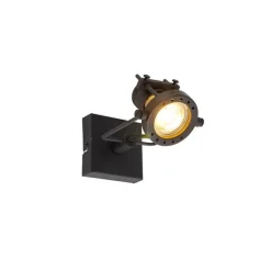 QAZQA Industrieller Deckenspot schwarz verstellbar GU10 50mm - Suplux