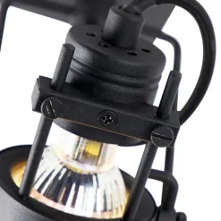 QAZQA Industrieller Deckenspot schwarz verstellbar GU10 50mm - Suplux