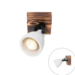 QAZQA Industrieller Deckenstrahler Holz mit Beton - Creto