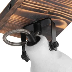 QAZQA Industrieller Deckenstrahler Holz mit Beton - Creto