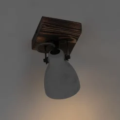 QAZQA Industrieller Deckenstrahler Holz mit Beton - Creto