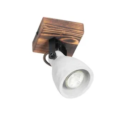 QAZQA Industrieller Deckenstrahler Holz mit Beton - Creto