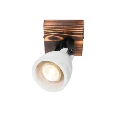 QAZQA Industrieller Deckenstrahler Holz mit Beton - Creto