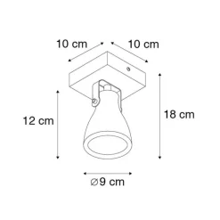 QAZQA Industrieller Deckenstrahler Holz mit Beton - Creto