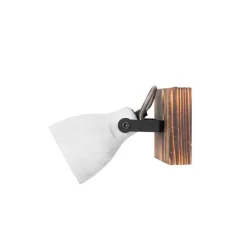 QAZQA Industrieller Deckenstrahler Holz mit Beton - Creto