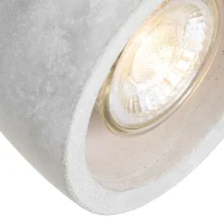 QAZQA Industrieller Deckenstrahler Holz mit Beton - Creto