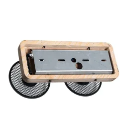 QAZQA Industrieller Deckenstrahler schwarz mit Holz 2-flammig - Jasmijn