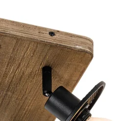 QAZQA Industrieller Deckenstrahler schwarz mit Holz 4-flammig - Jasmijn