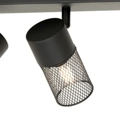 QAZQA Industrieller Deckenstrahler schwarz 3-flammig verstellbar - Jim