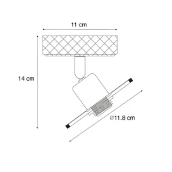 QAZQA Industrieller Deckenstrahler schwarz mit Holz - Jasmijn