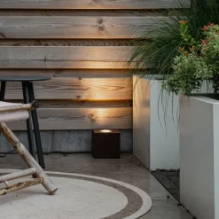 QAZQA Industrieller Gartenstrahler rostbraun quadratisch IP65 AR111 - Lennard