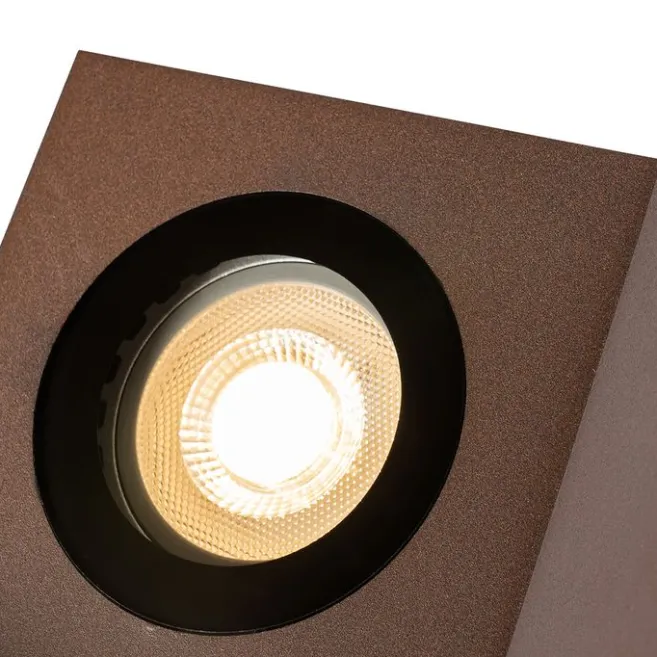 QAZQA Industrieller Gartenstrahler rostbraun quadratisch IP65 AR111 - Lennard