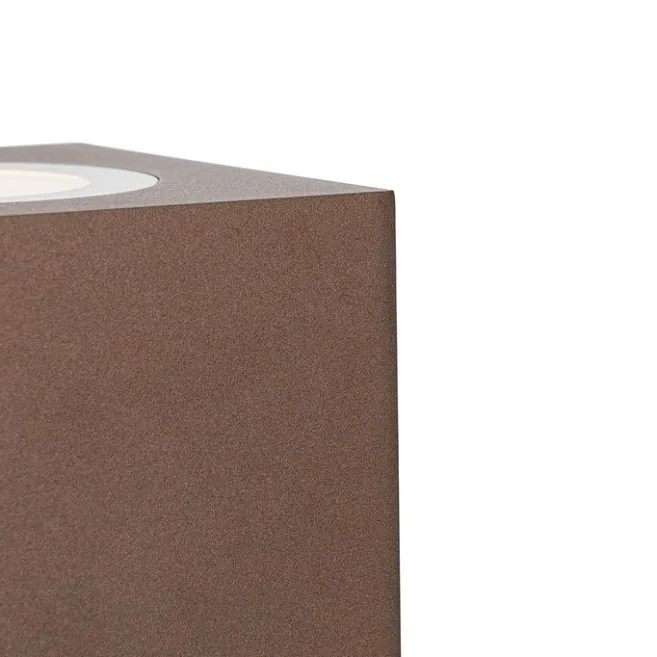 QAZQA Industrieller Gartenstrahler rostbraun quadratisch IP65 AR111 - Lennard