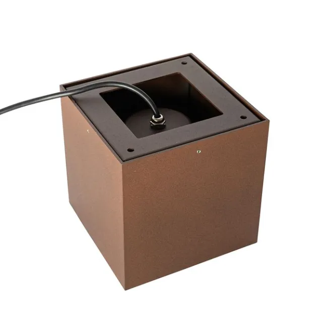QAZQA Industrieller Gartenstrahler rostbraun quadratisch IP65 AR111 - Lennard
