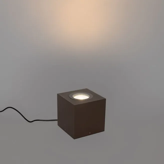 QAZQA Industrieller Gartenstrahler rostbraun quadratisch IP65 AR111 - Lennard