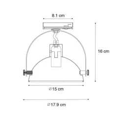 QAZQA Industrieller 1-phasiger Schienenstrahler schwarz mit goldfarbenem Innenleben - Iconic Magnax