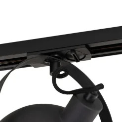 QAZQA Industrieller 1-phasiger Schienenstrahler schwarz mit goldfarbenem Innenleben - Iconic Magnax