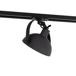 QAZQA Industrieller 1-phasiger Schienenstrahler schwarz mit goldfarbenem Innenleben - Iconic Magnax