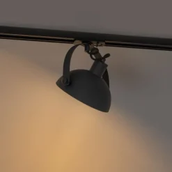 QAZQA Industrieller 1-phasiger Schienenstrahler schwarz mit goldfarbenem Innenleben - Iconic Magnax