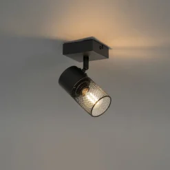 QAZQA Industrieller Spot schwarz verstellbar – Jim