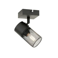 QAZQA Industrieller Spot schwarz verstellbar – Jim
