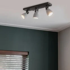 QAZQA Industriespot grauer Beton 3-flammig - Creto