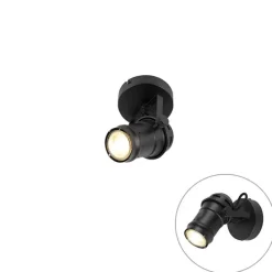 QAZQA Industriespot schwarz dreh- und schwenkbar ohne Schirm - Movie