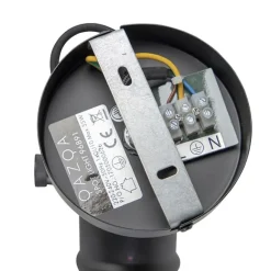 QAZQA Industriespot schwarz dreh- und schwenkbar ohne Schirm - Movie