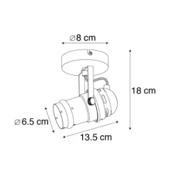 QAZQA Industriespot schwarz dreh- und schwenkbar ohne Schirm - Movie