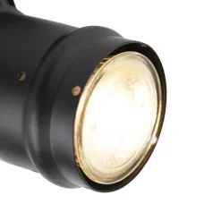 QAZQA Industriespot schwarz dreh- und schwenkbar ohne Schirm - Movie