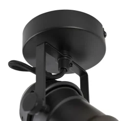 QAZQA Industriespot schwarz dreh- und schwenkbar ohne Schirm - Movie