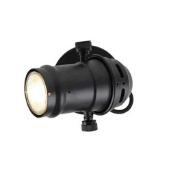 QAZQA Industriespot schwarz dreh- und schwenkbar ohne Schirm - Movie