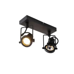 QAZQA Industriespot schwarz 2-flammig - Suplux
