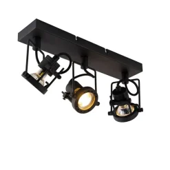 QAZQA Industriespot schwarz 3-flammig - Suplux