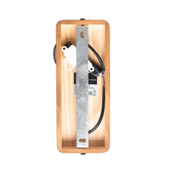 QAZQA Industrie-Spot schwarz mit Holz 2-flammig - Kristina