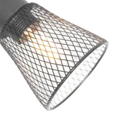 QAZQA Industrie-Spot schwarz mit Holz 2-flammig - Kristina