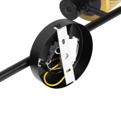 QAZQA Industrie-Spot Schwarz mit Gold 2 Lichter - Kayden