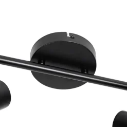 QAZQA Industrie-Spot Schwarz mit Gold 2 Lichter - Kayden